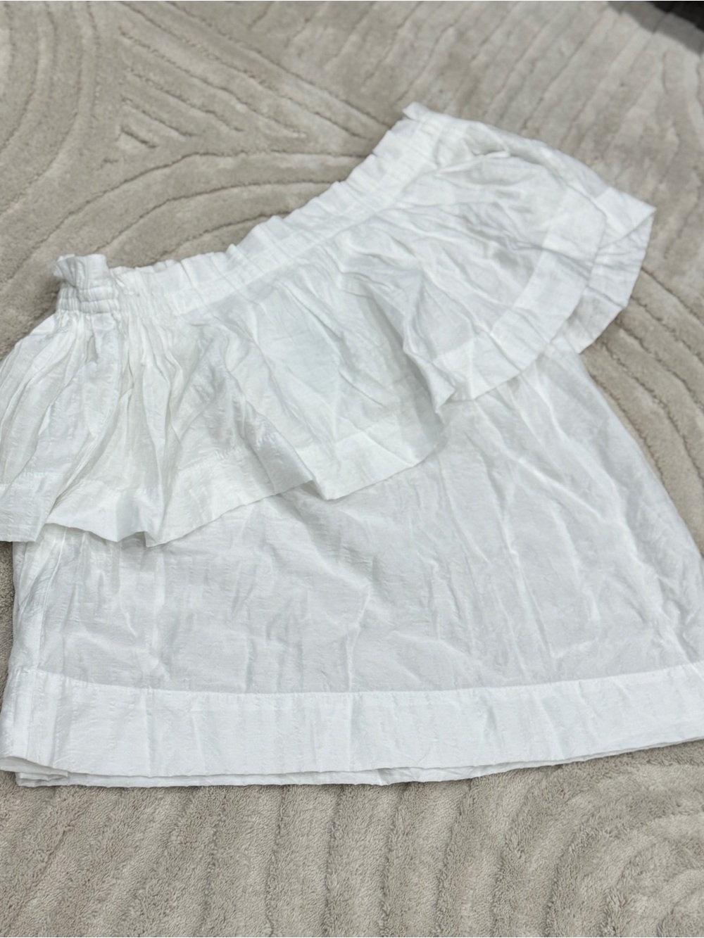 LOFT White Ruffled Off-Shoulder Top